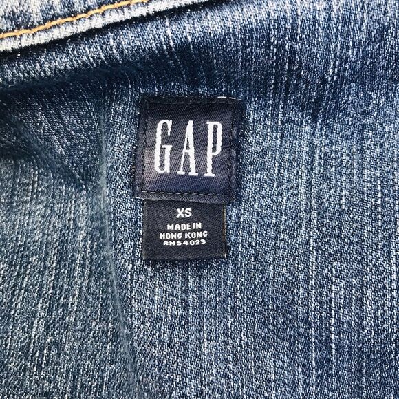 Gap Vintage Denim Jean Jacket Blue Women XS Youth Distressed Farm Hippy Festival - Picture 2 of 12